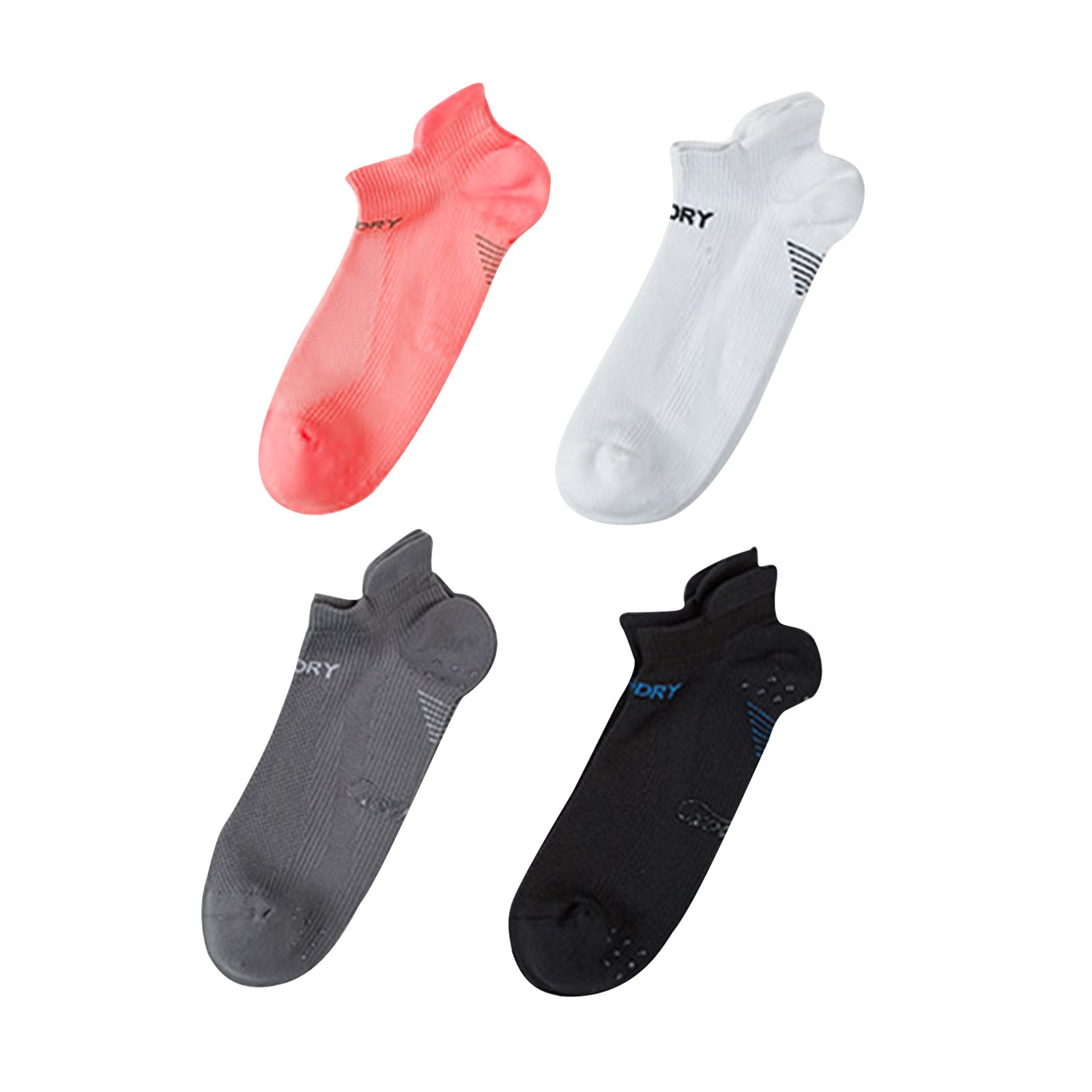 4X Rexy Seamless Sport Sneakers Socks Small Non-Slip Heel Tab MULTI COLOUR Main image