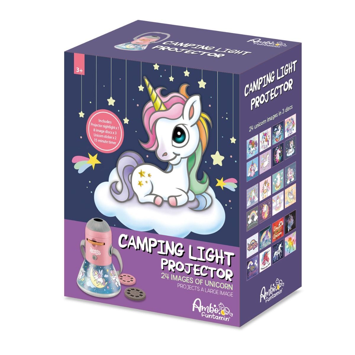 Unicorn Mini Night Light Camping Projector - Lantern Torch Kids Learning Toy Main image