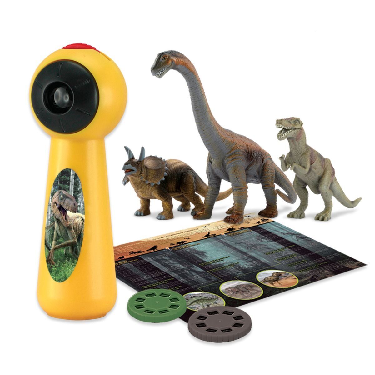 Dinosaur Projector and 3 Toy Figures Play Set - Kids STEM Learning Set Main image
