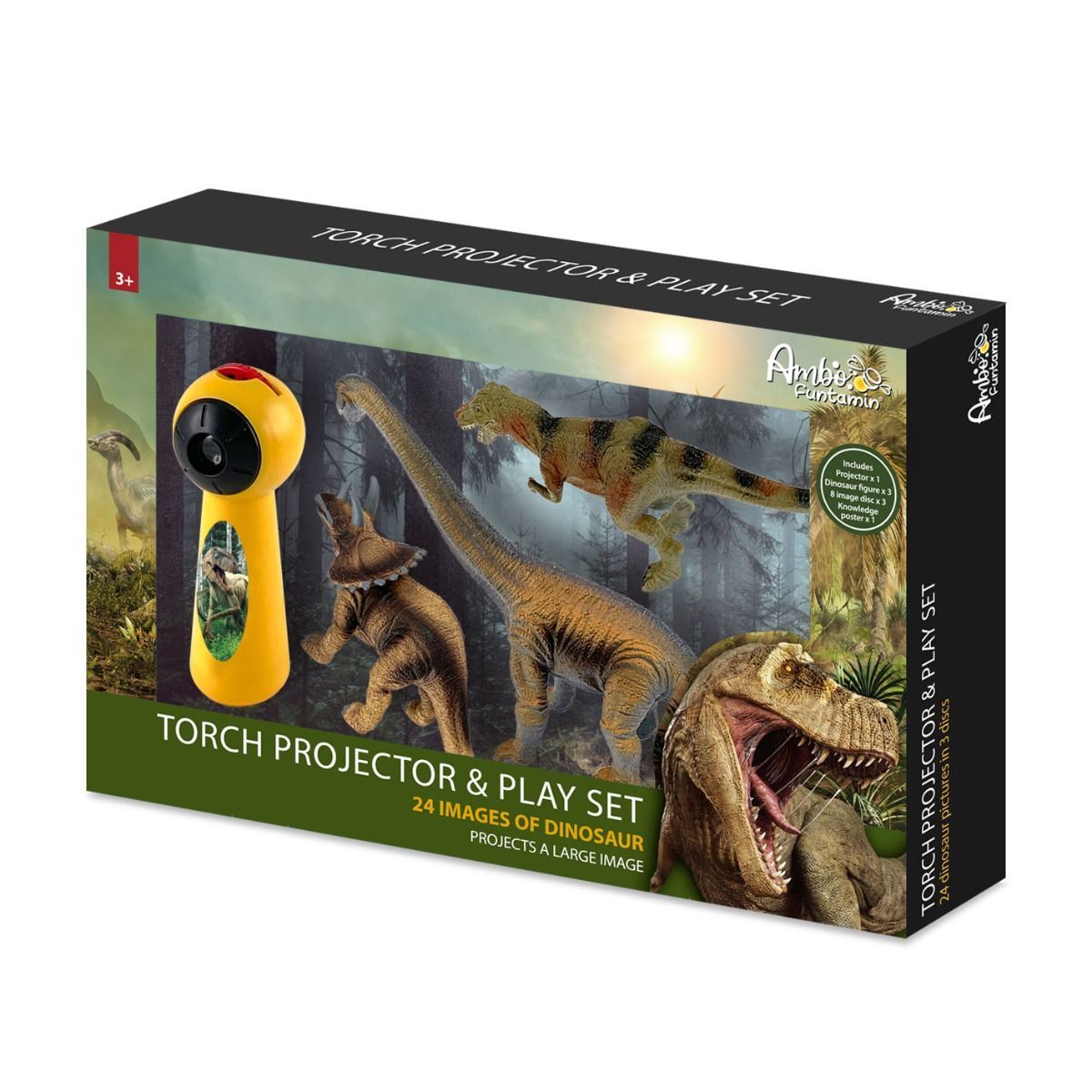 Dinosaur Projector and 3 Toy Figures Play Set - Kids STEM Learning Set Secondary image