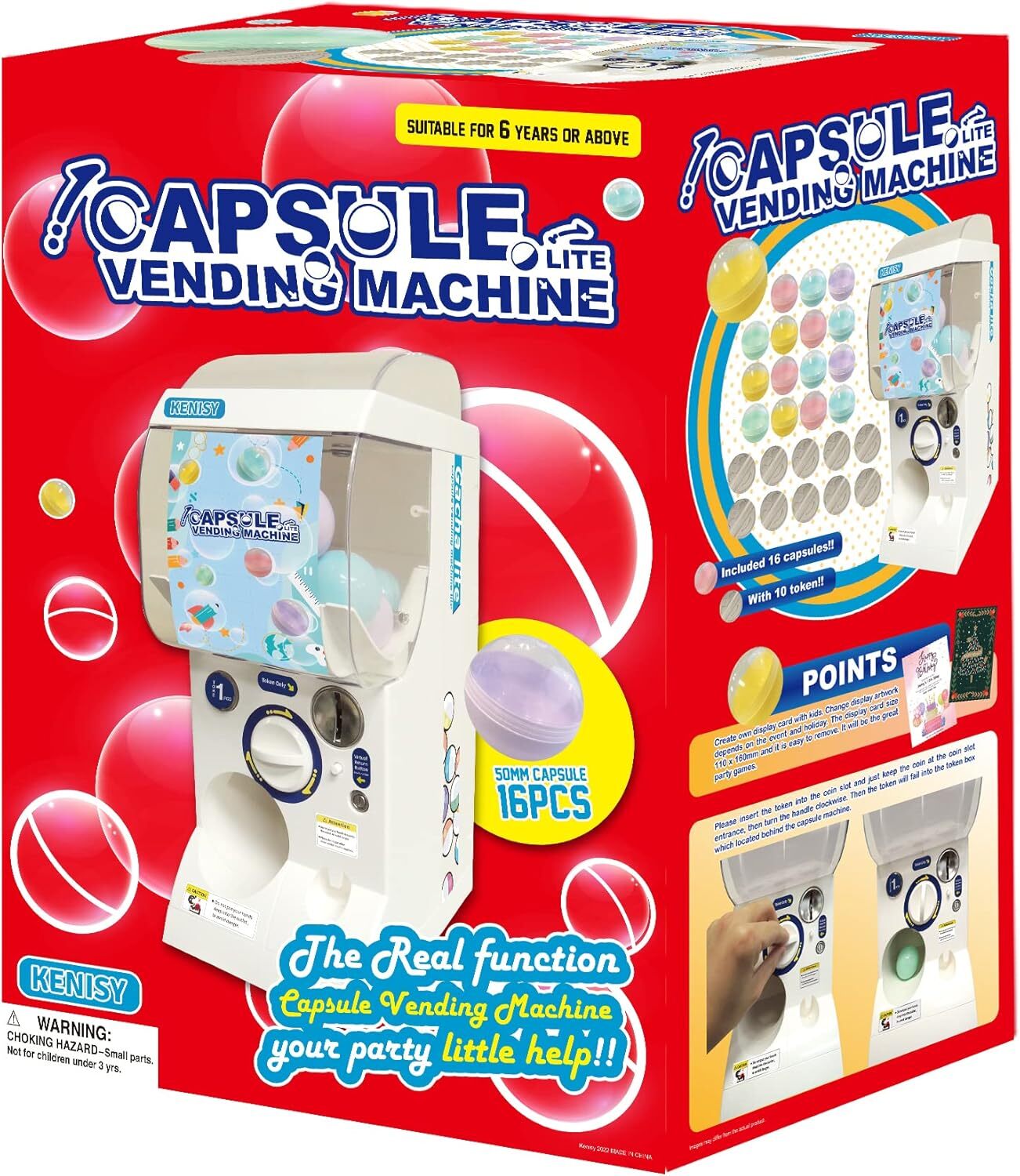 Gachapon Capsule Toy Vending Machine Lite Mini Collectible Gacha Dispenser Stackable WHITE Main image