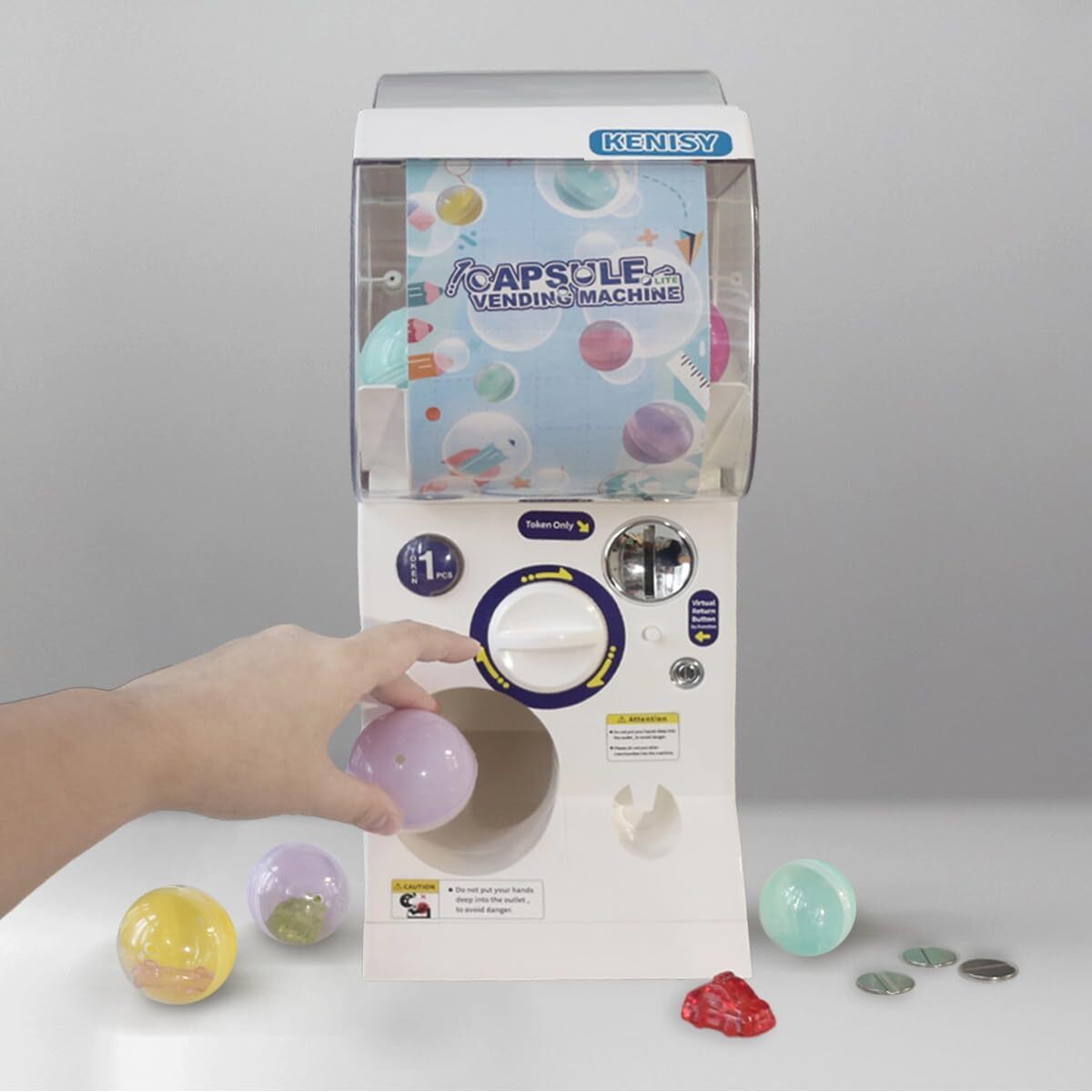 Gachapon Capsule Toy Vending Machine Lite Mini Collectible Gacha Dispenser Stackable WHITE Secondary image
