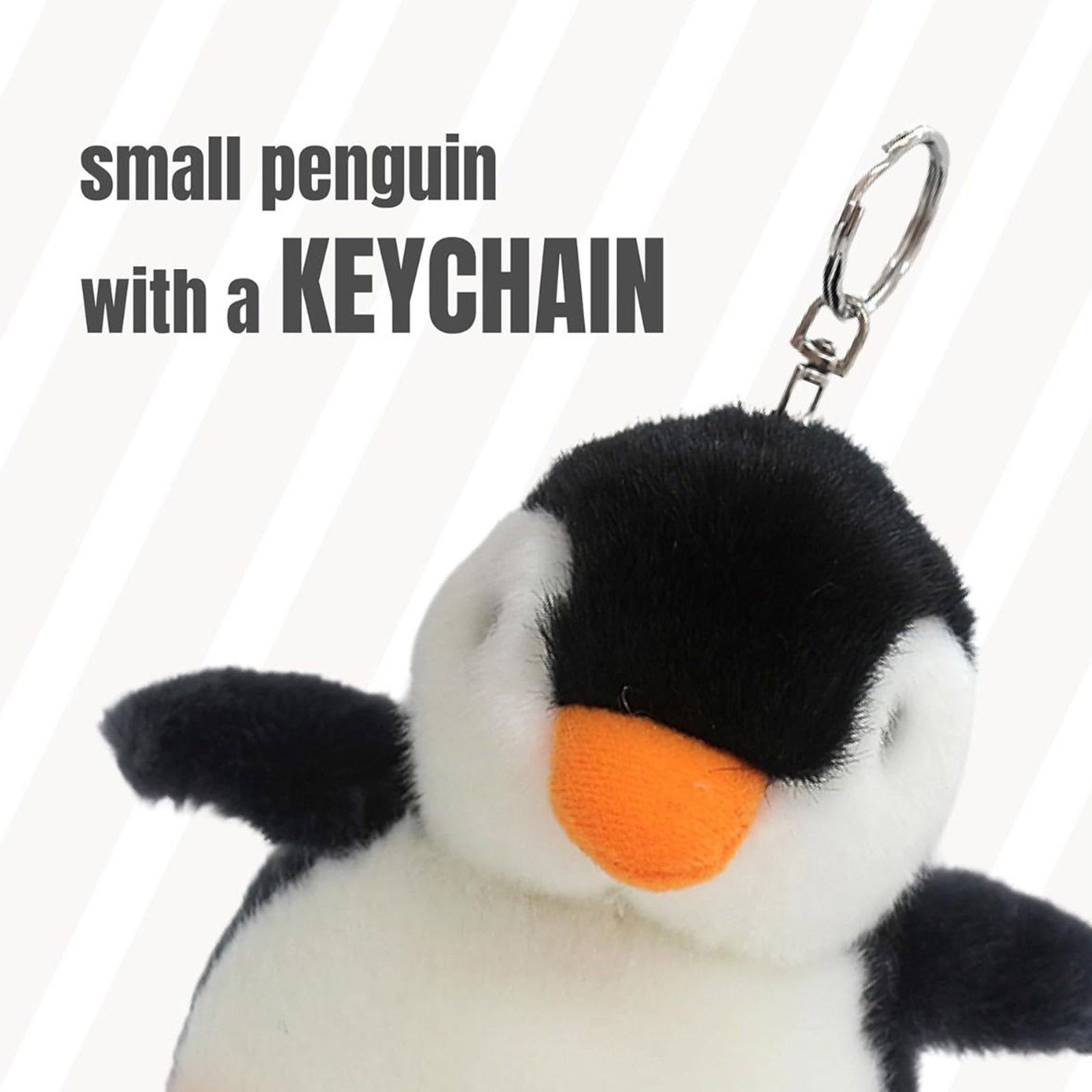 2X Plush Penguin Keychain Or Doll With Sound Activation BLACK Secondary image