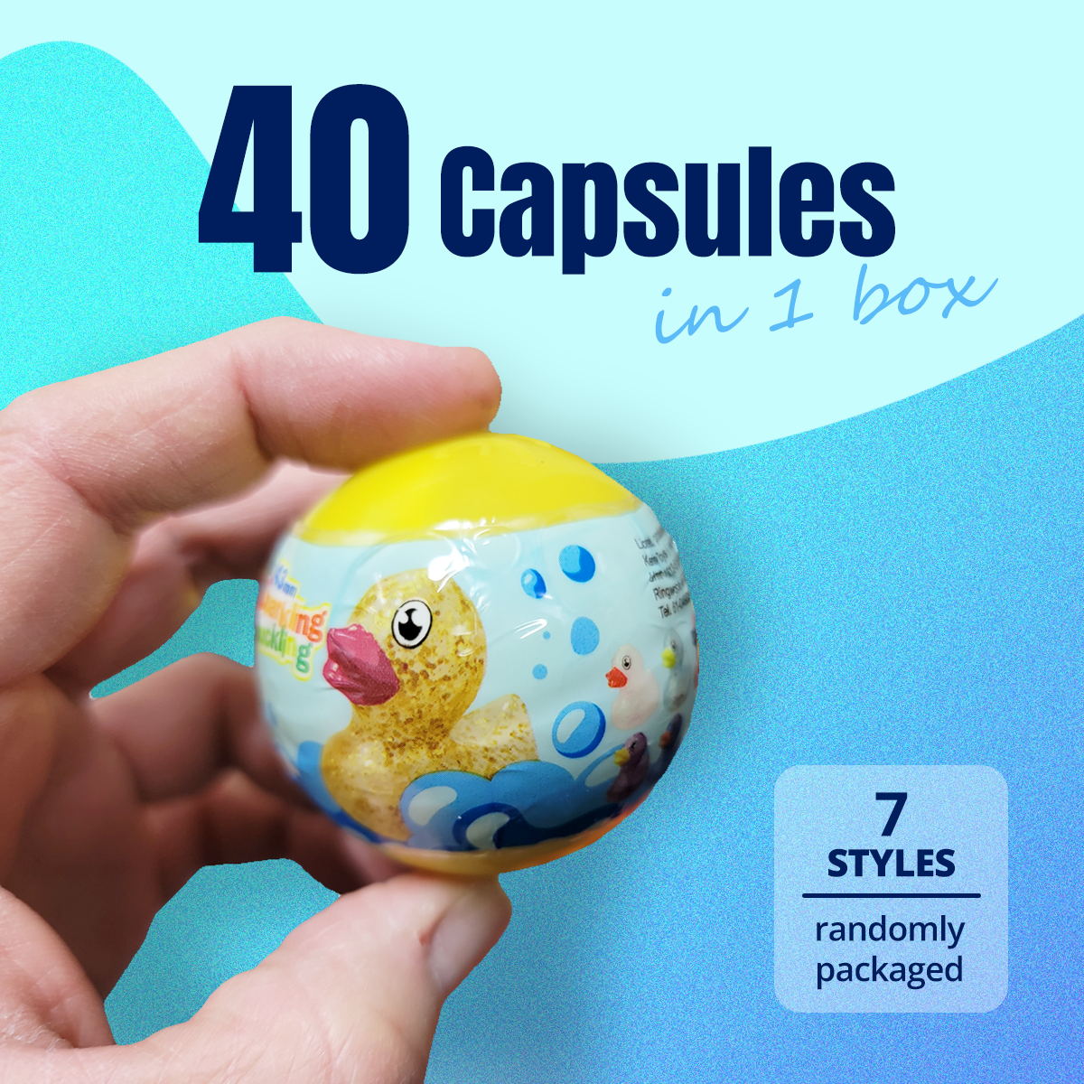 40X Kenisy Sparkling Glitter Duck Capsules 50mm Collectible Gacha in Display Box Secondary image