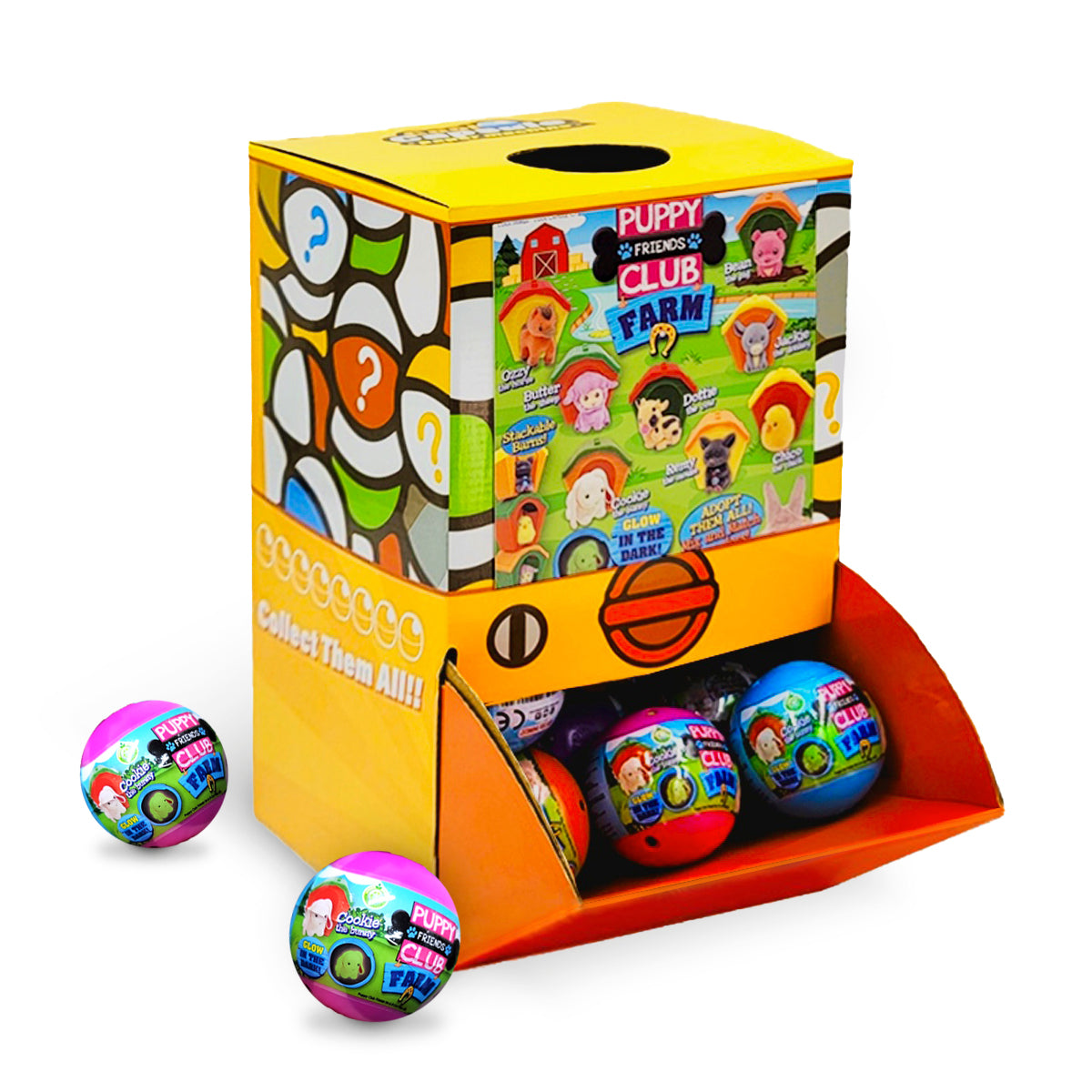 40X Puppy Club Farm Animal Toy Capsules 50mm Collectible Gacha in Display Box Main image
