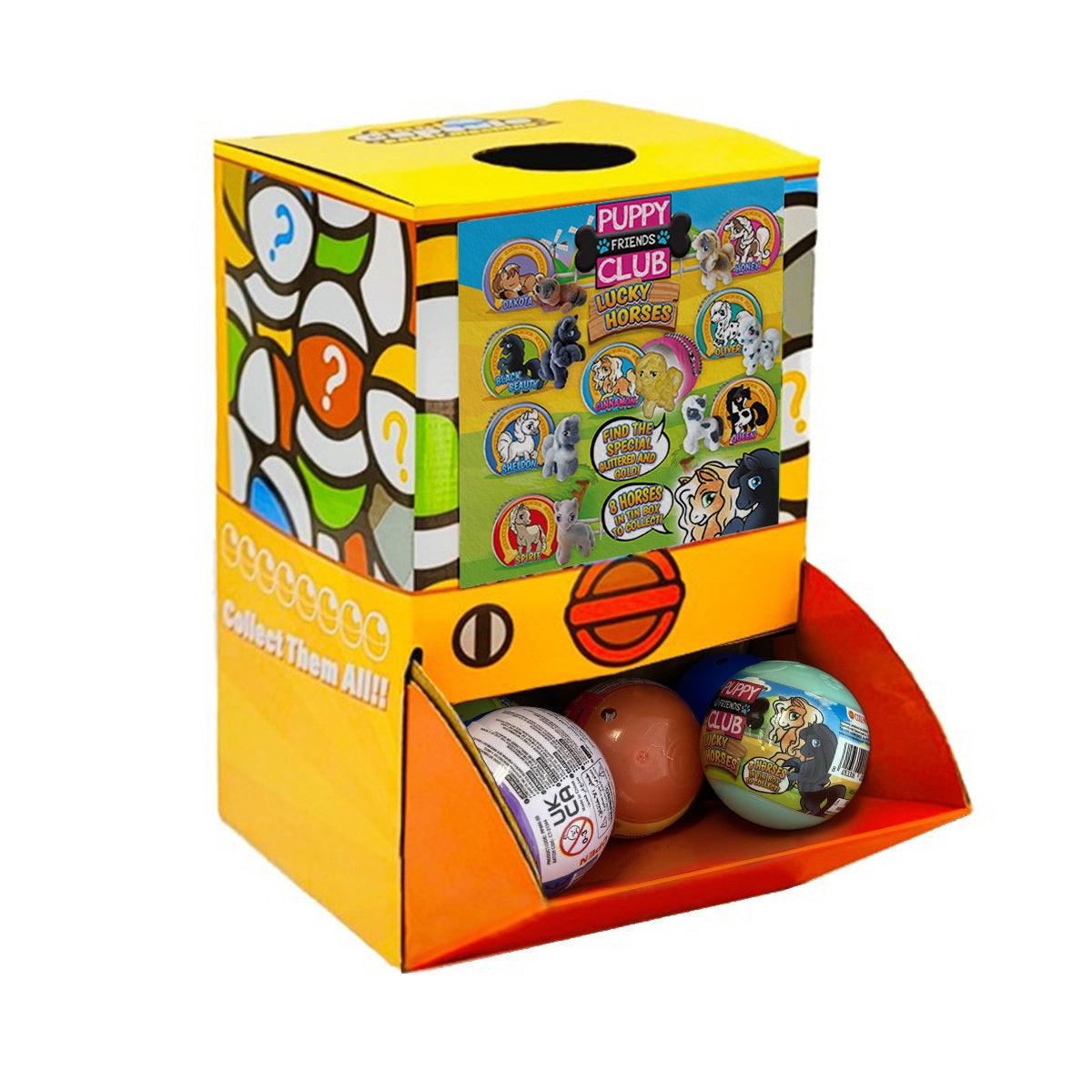 40X Puppy Club Lucky Horses Toy Capsules 50mm Collectible Gacha in Display Box Main image