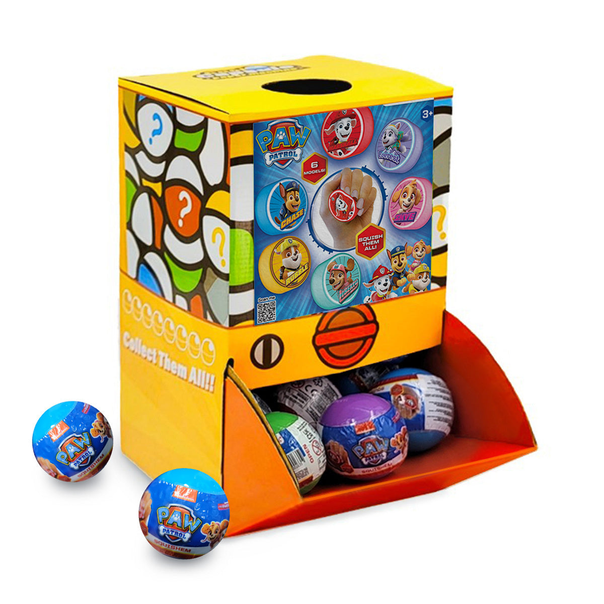 40X Kenisy Paw Patrol Squishy Toy Capsules 50mm Collectible Gacha in Display Box Main image