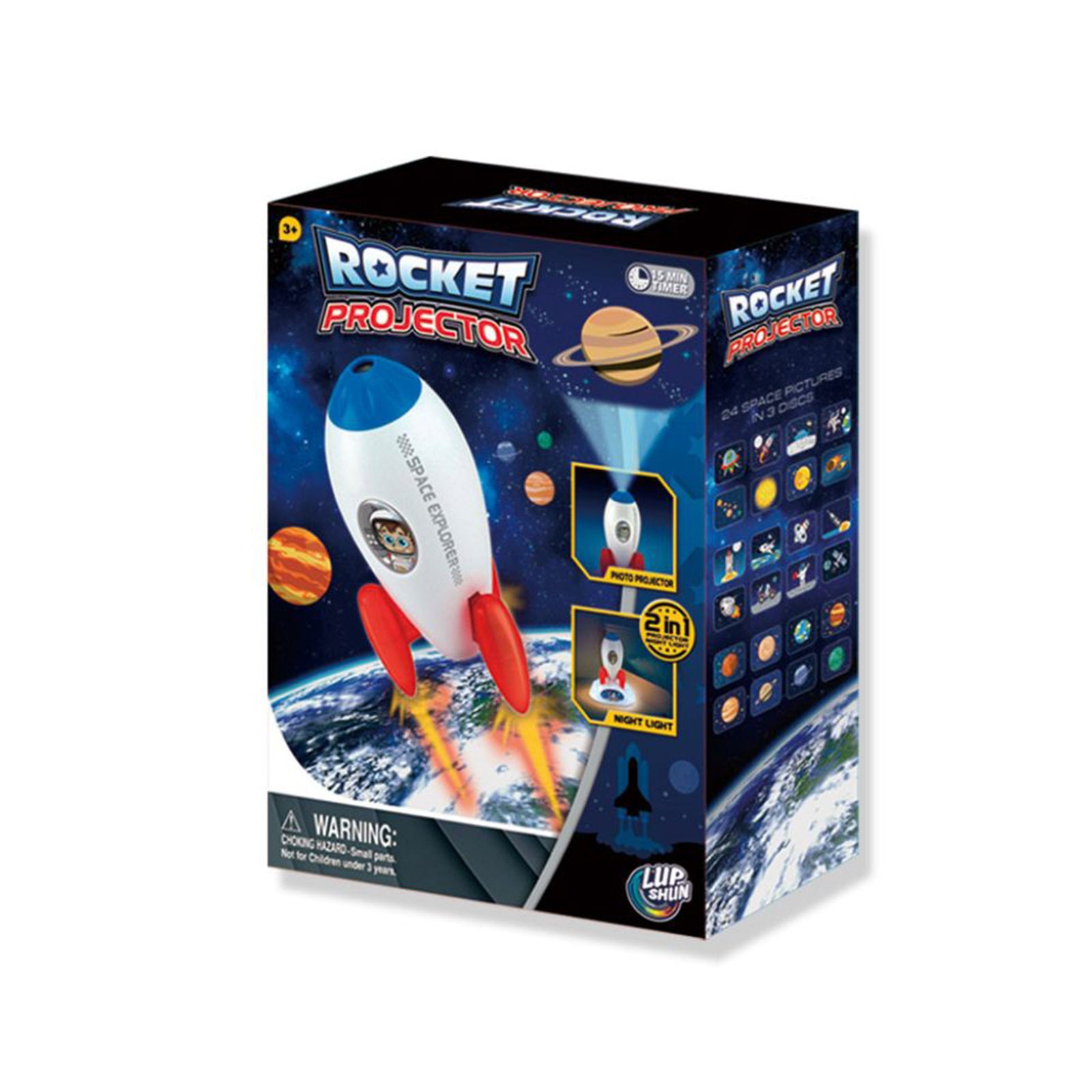 Rocket Projector Night Light Kids STEM Toy - Outer Space Planet Main image