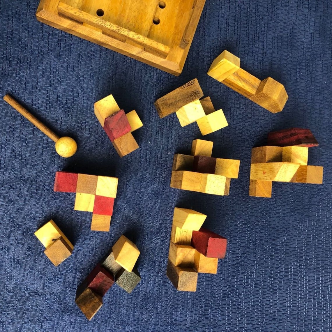 City Planner brain teaser puzzle, wood, handmade 3D puzzle-remove shapes and try rebuild your city Secondary image