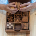 Mothers day gift Wooden brain teaser puzzle gift box - 9 individual mechanical puzzle set in own box