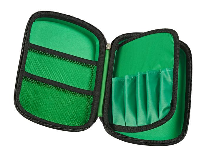 Tinc Two-Colour Hard Top Pencil Case : Green With Black Zip Secondary image