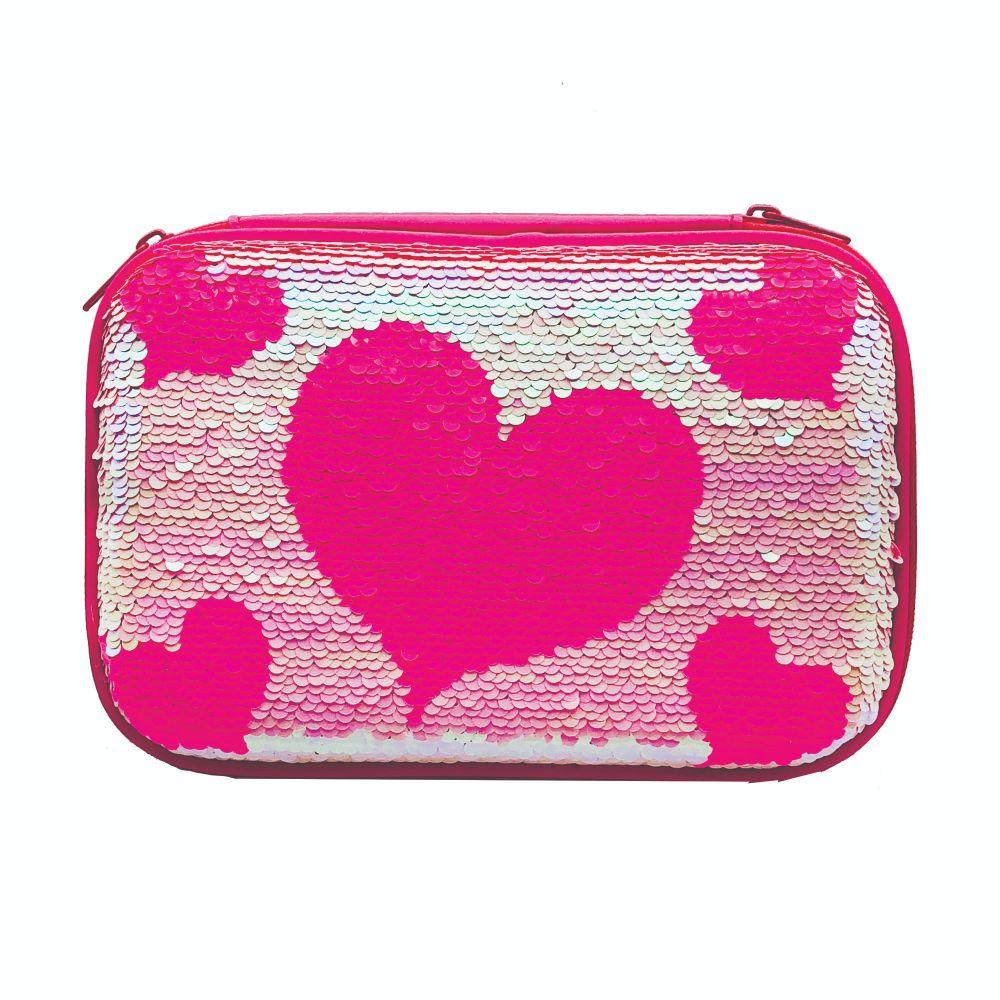 Tinc Hearts Reversible Sequin Pencil Case (Pink) Main image