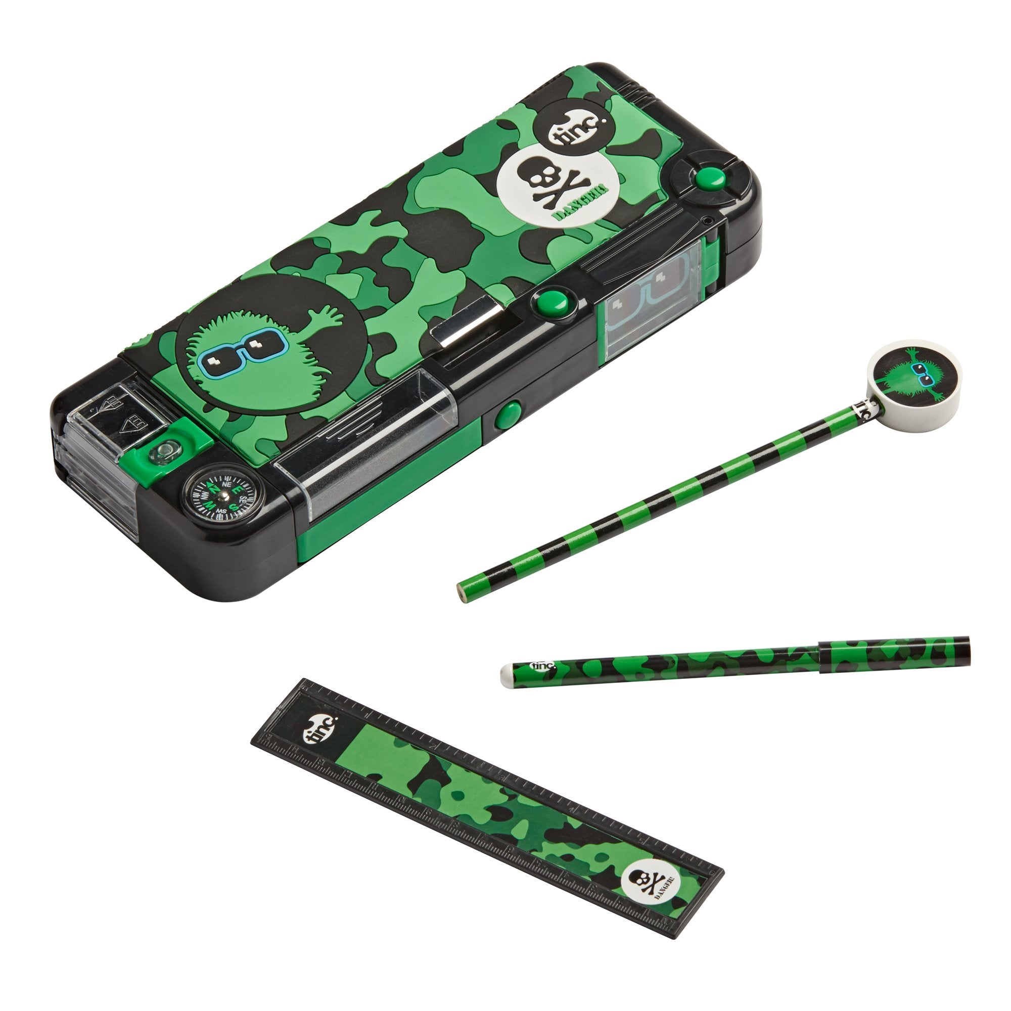 Tinc Hugga Camo Filled Compartment Pencil Case (Green) Secondary image