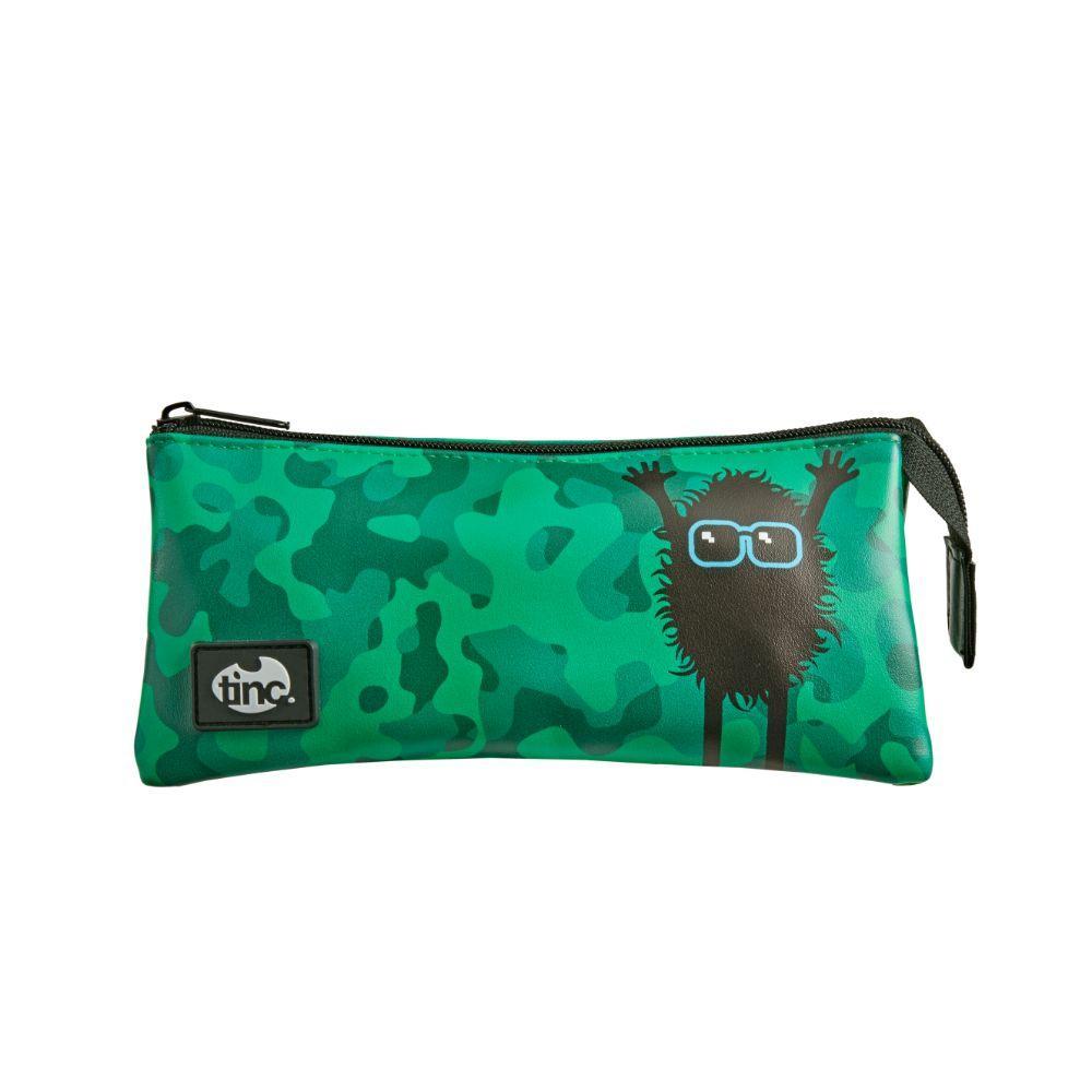 Tinc Hugga Tri Compartment Pencil Case (Green) Main image