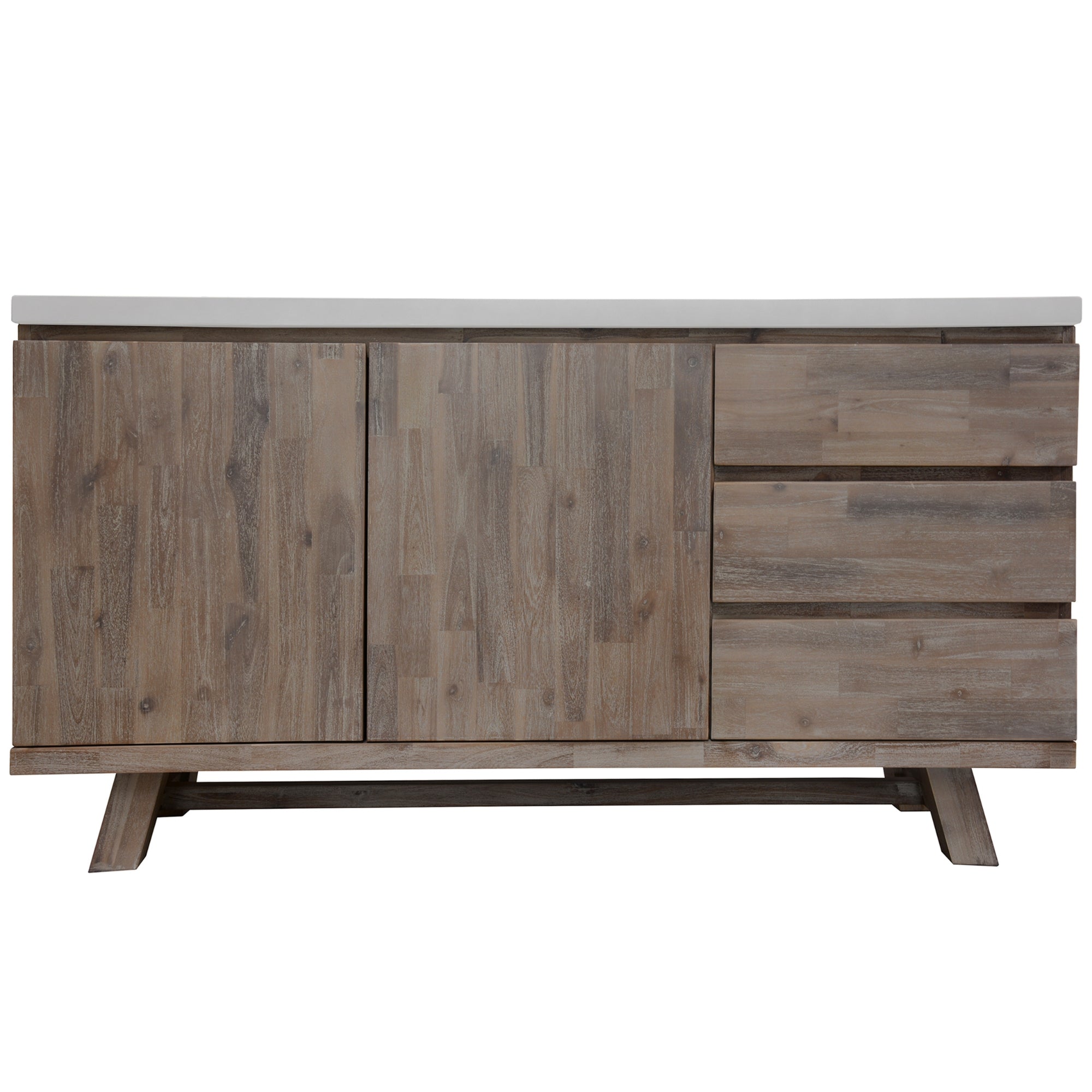 Stony 160cm Acacia Timber Buffet with Concrete Top - White Main image