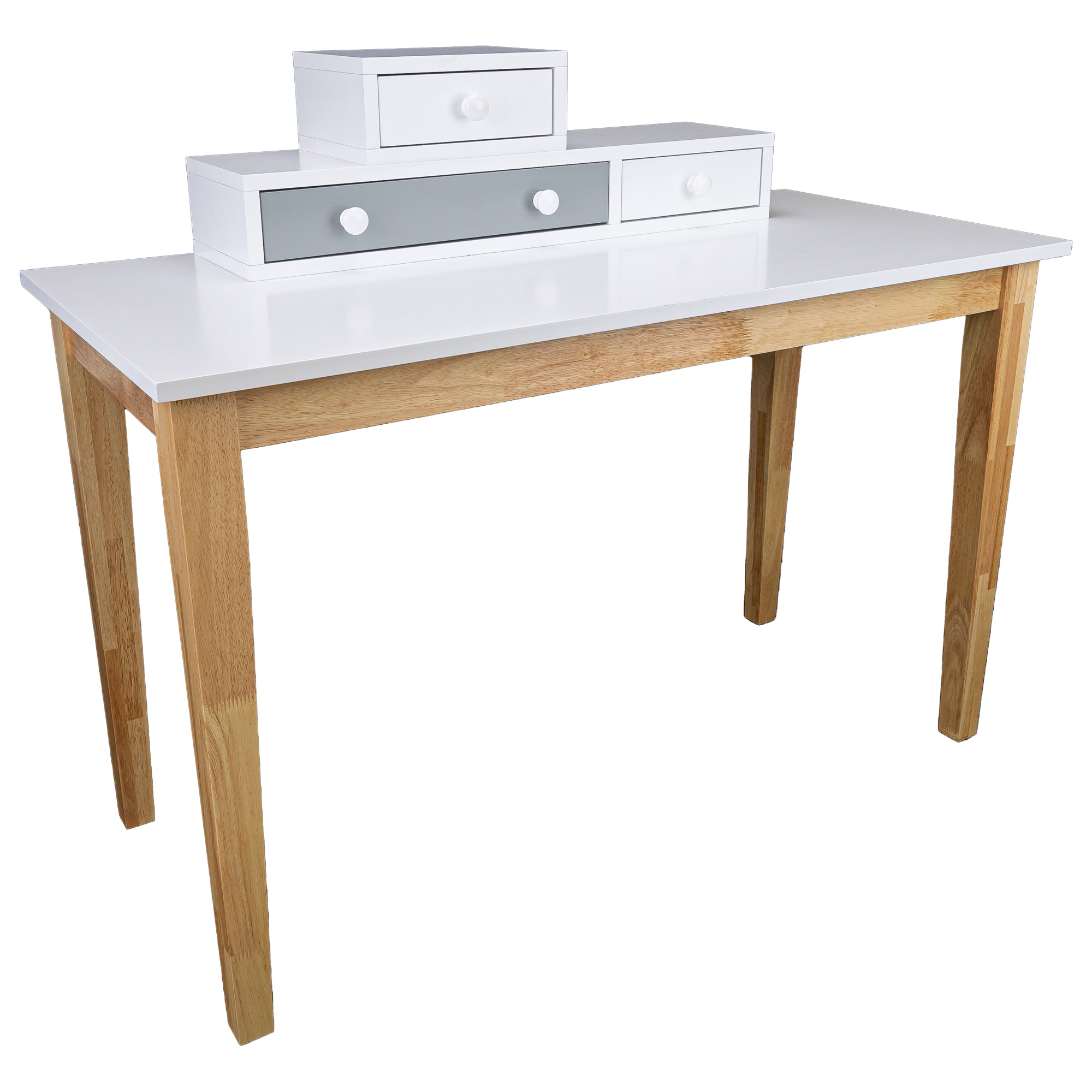 Reader Kids Children Study Computer Desk 120cm Table Rubber Wood - Grey Main image