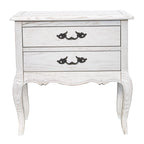 Alice 4pc King Bed Suite Bedside Tallboy Bedroom Rattan Furniture Package White