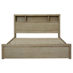 Brunet Bed Frame Queen Size Timber Mattress Base Storage Drawers Brush Smoke