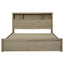 Brunet Bed Frame Queen Size Timber Mattress Base Storage Drawers Brush Smoke
