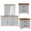 Grandy Set of 2 Bedside Dresser Mirror Bedroom Furniture Package Set White Brown