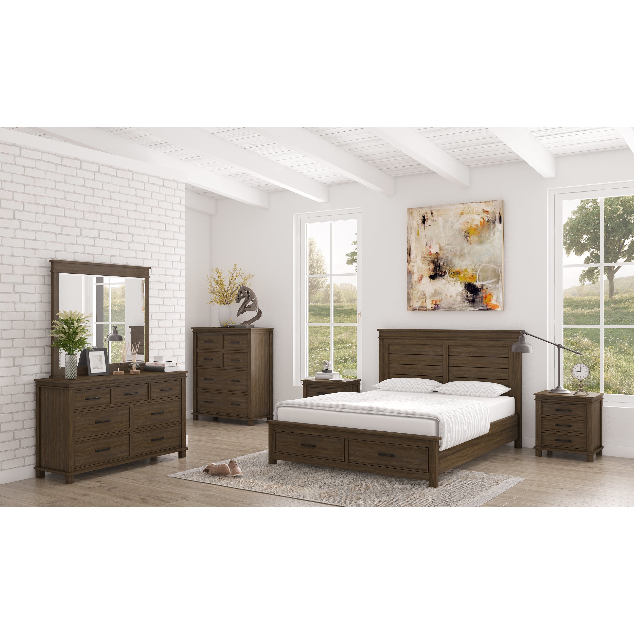 Lily Dresser Mirror Vanity Dressing Table Solid Pine  Wood Frame - Rustic Grey Secondary image