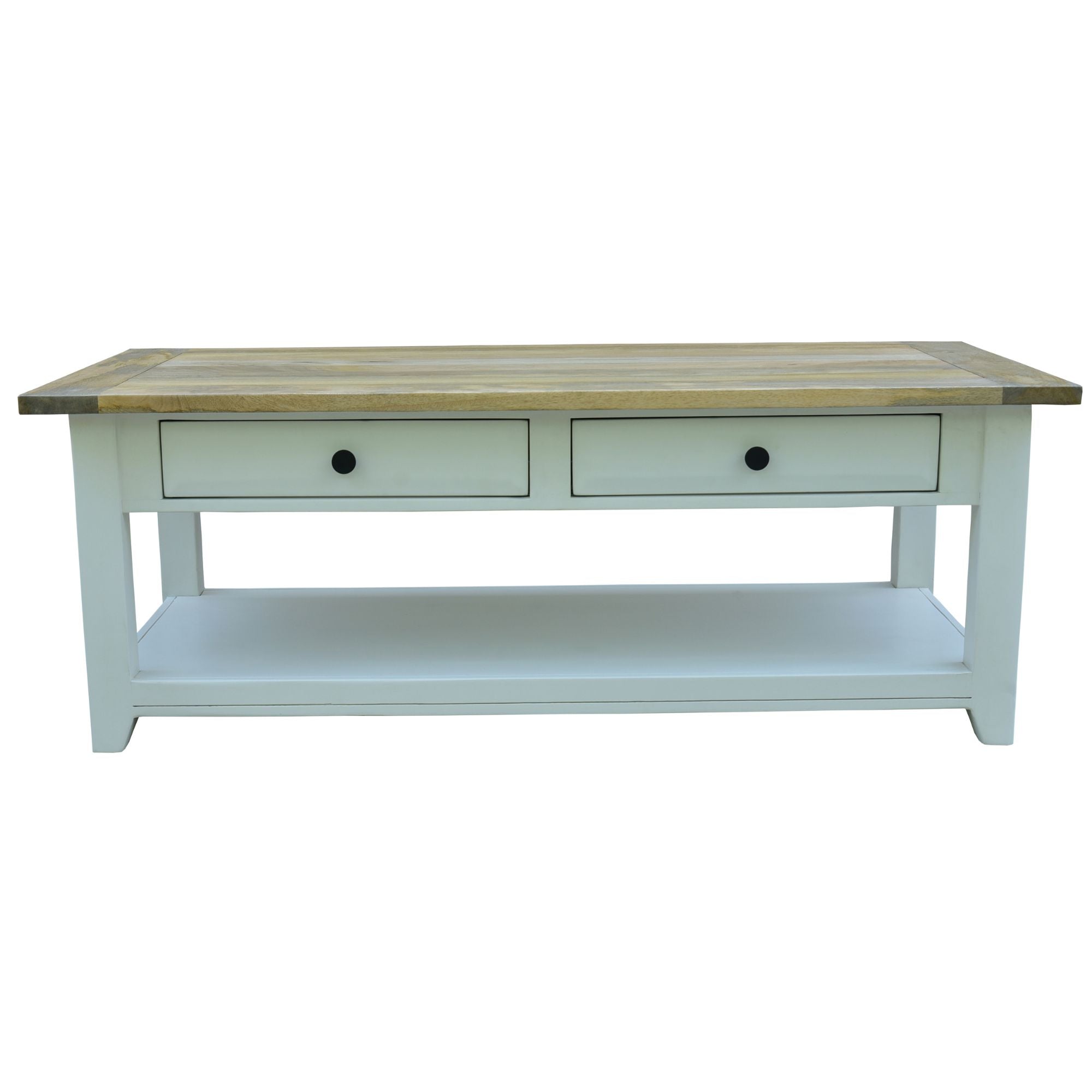 Lavasa Coffee Table 130cm 4 Drawers Solid Mango Wood Modern Farmhouse Furniture Main image