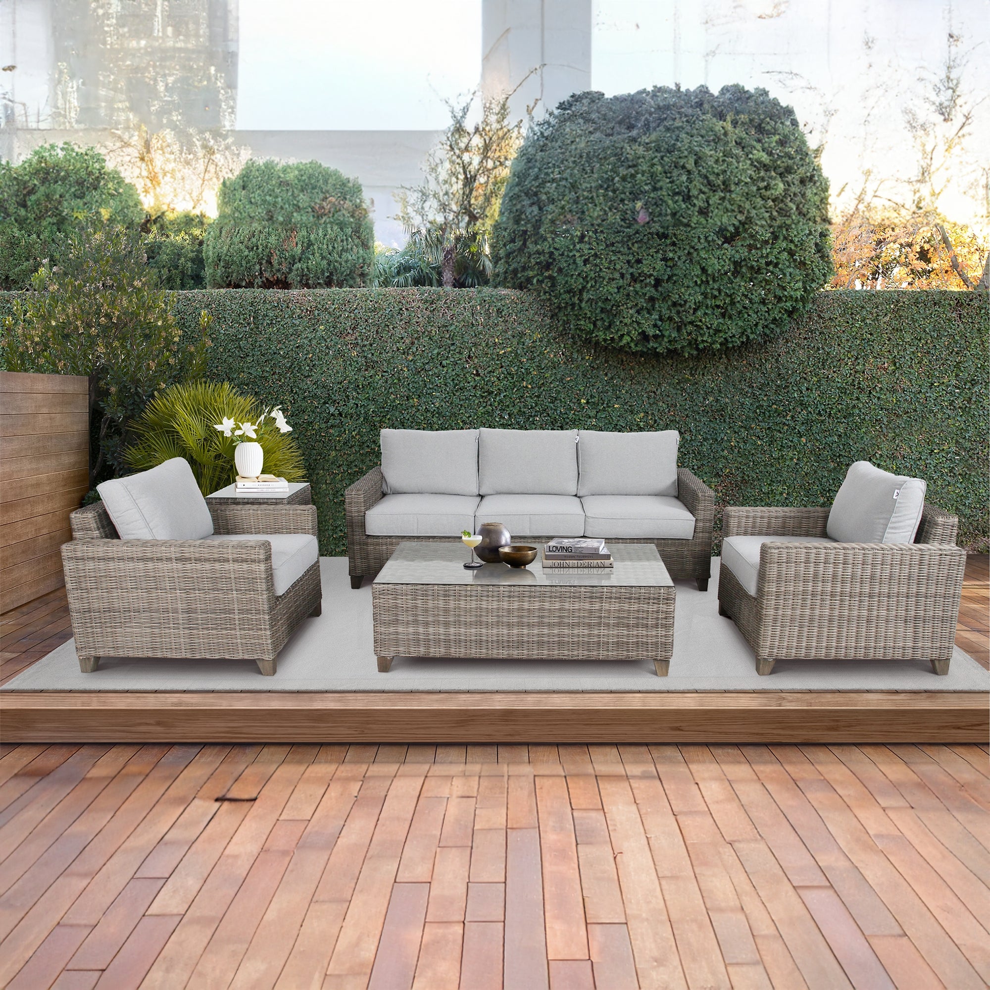 Sophy 50cm Wicker Rattan Outdoor Side Table Secondary image
