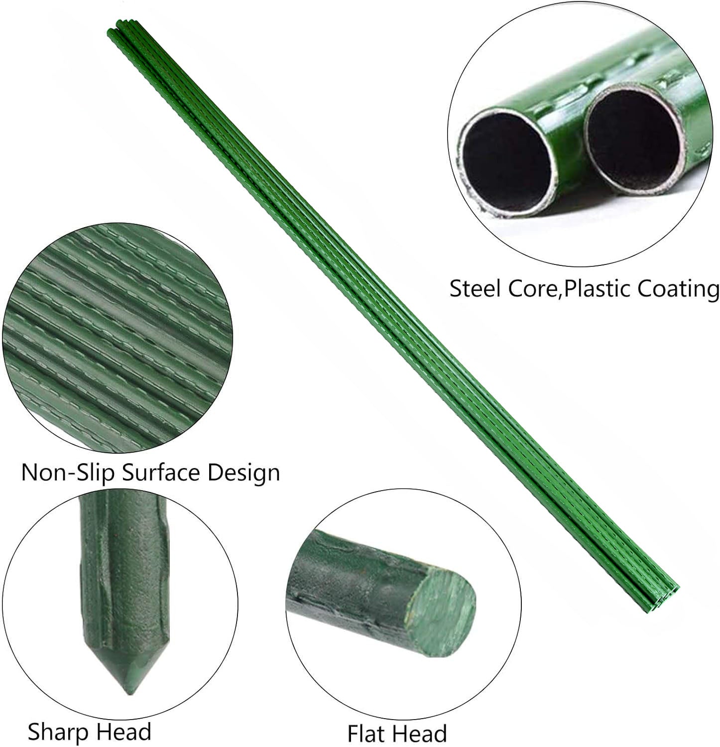 10x 8mm Garden Plant Stakes 120cm Steel Plant Stick Support Stakes Growing Climbing Plants Secondary image