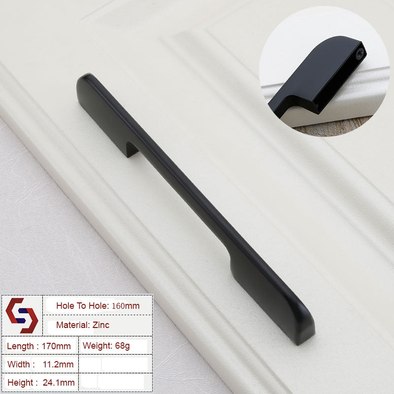 Zinc Kitchen Cabinet Handles Drawer Bar Handle Pull BLACK hole to hole size 160mm Main image
