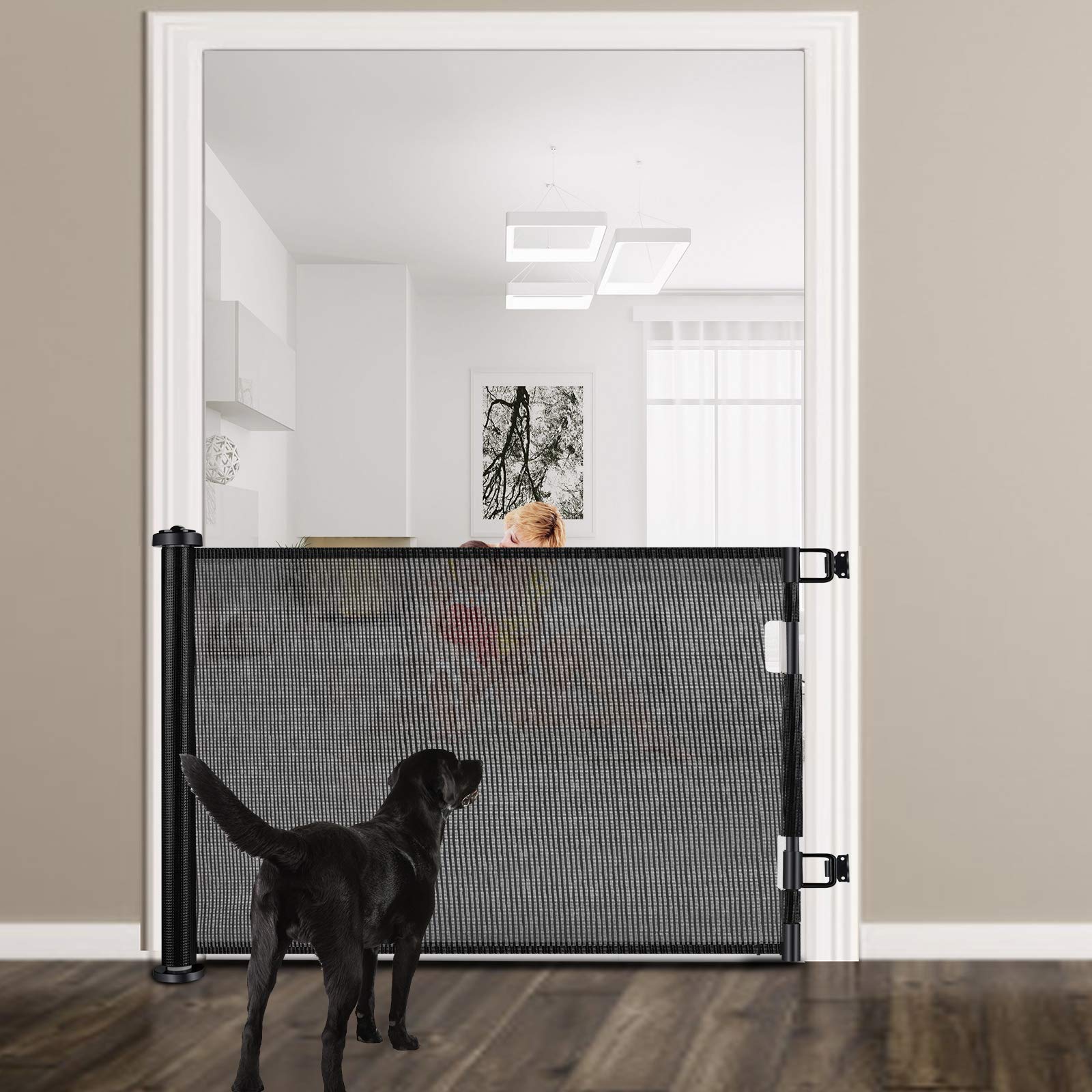 Retractable 1.5M Doorways Hallways Stairs Baby Gate Dog Pet Gate Indoor Outdoor Safety Gates Secondary image