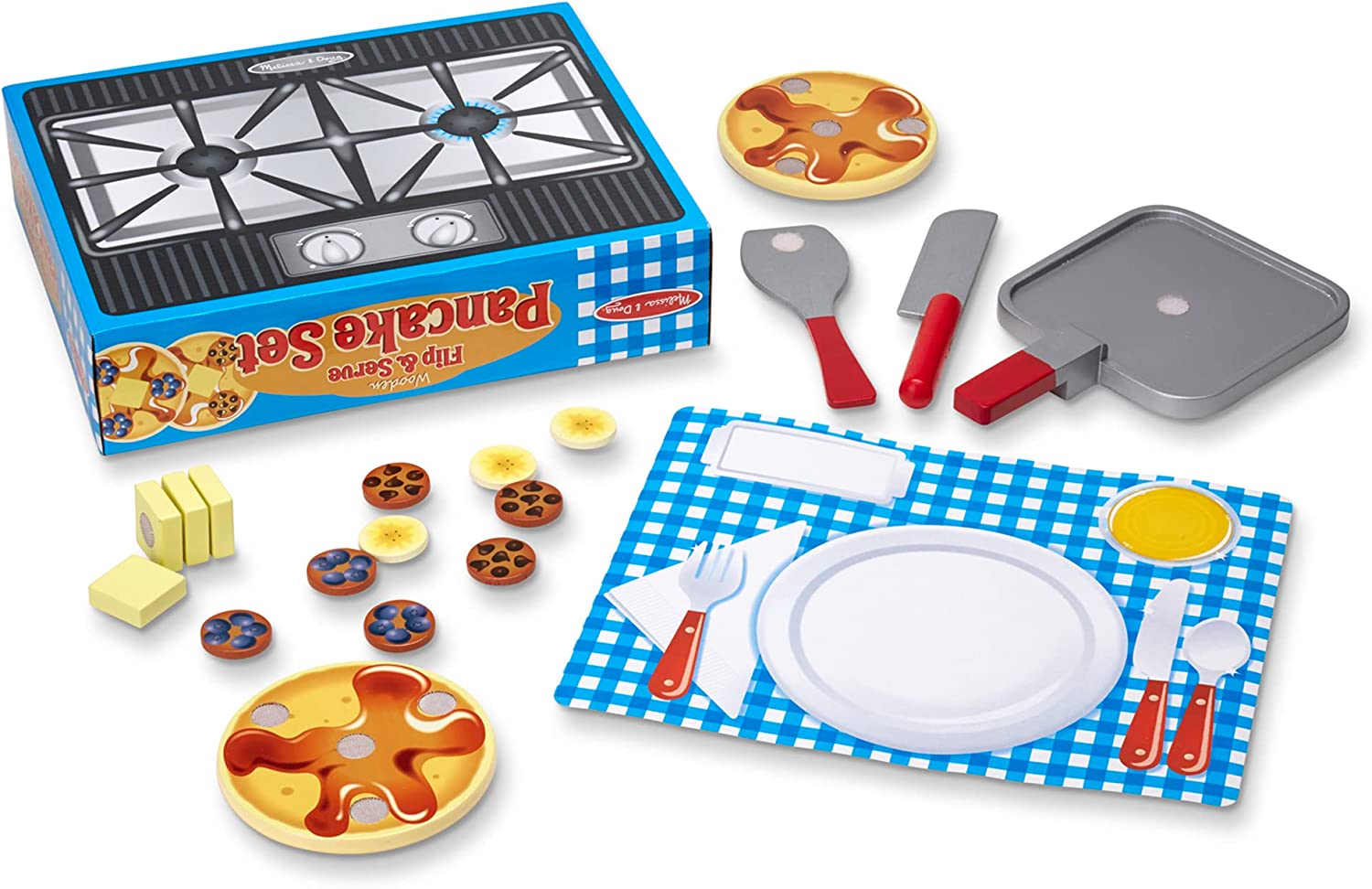 Melissa & Doug Flip and Serve Pancake Set (19 pcs) - Wooden Breakfast Play Food Main image