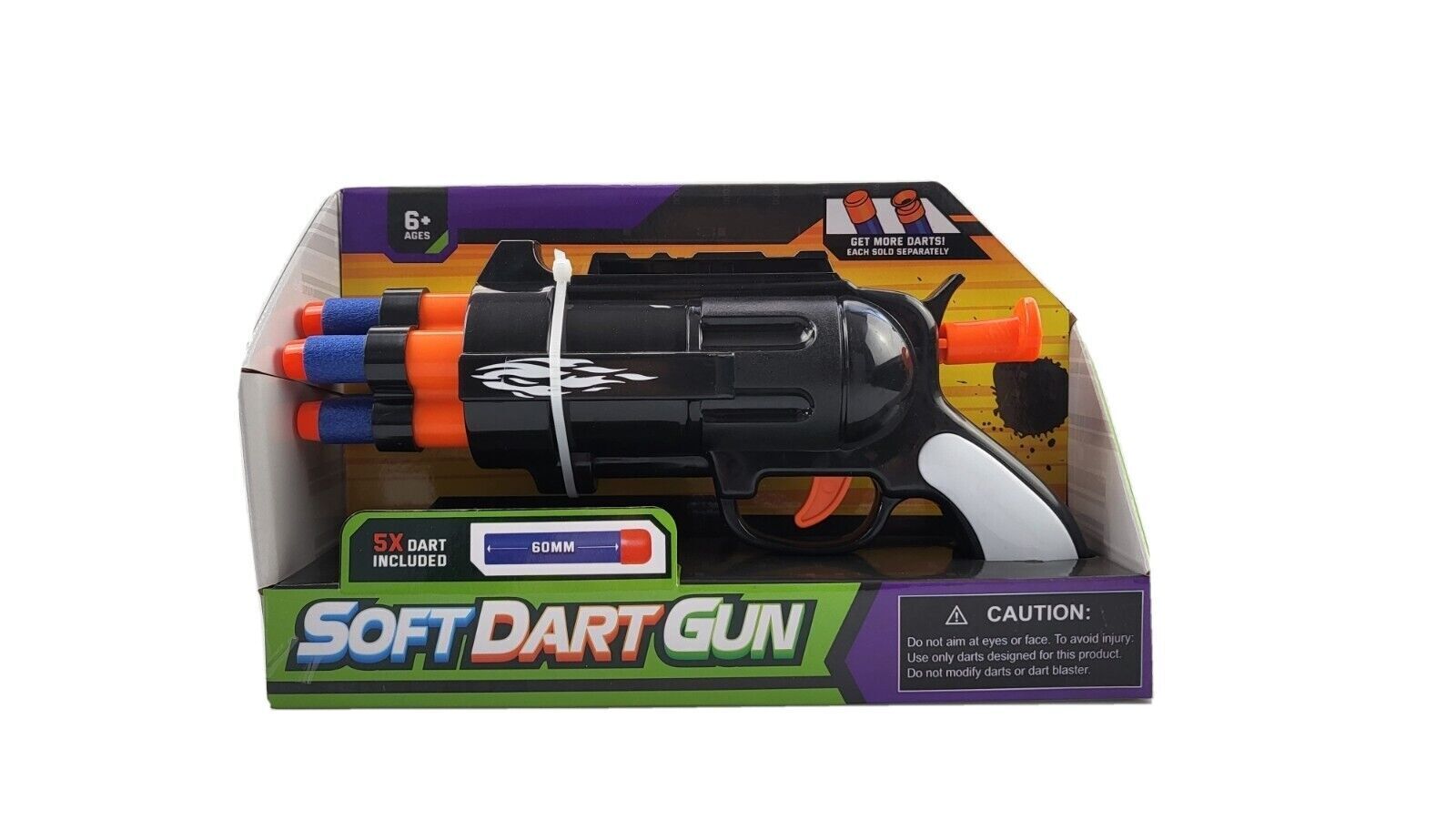 Soft Dart Black Gun for Children (Includes 5 Soft Darts) 6+ Main image