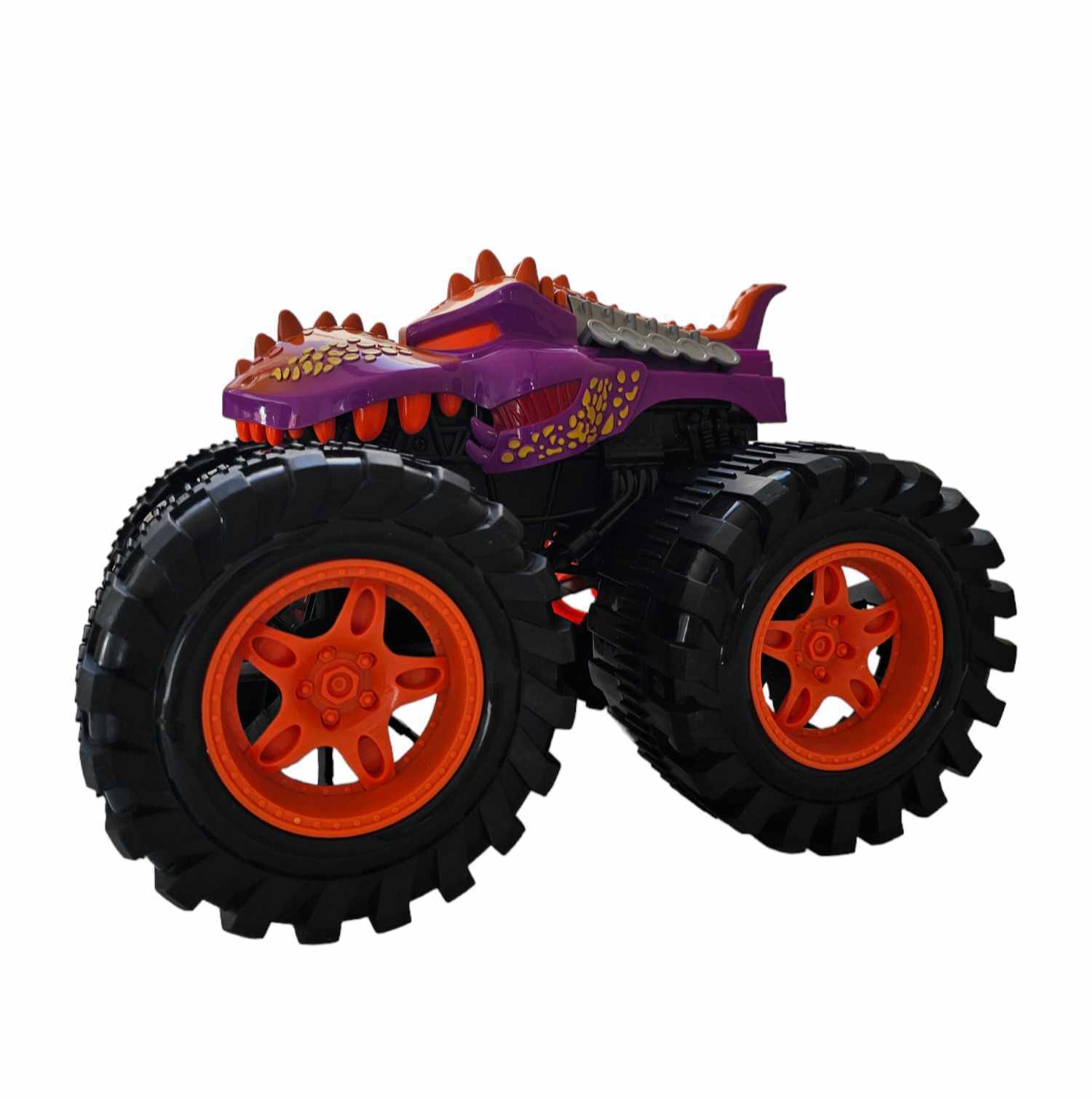 Friction Powered Purple Rhino Monster Truck for Children 1:16 Scale 3+ Secondary image