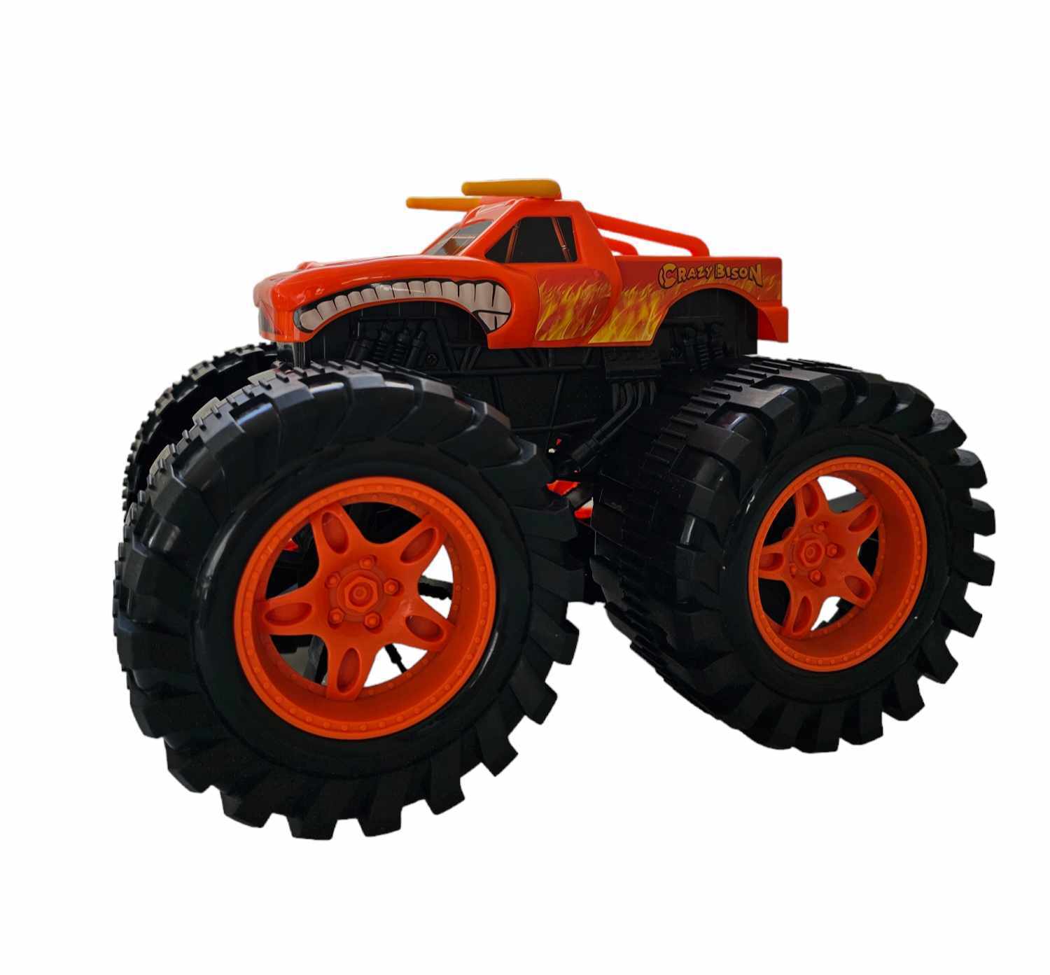 Friction Powered Orange Bison Monster Truck for Children 1:16 Scale 3+ Secondary image