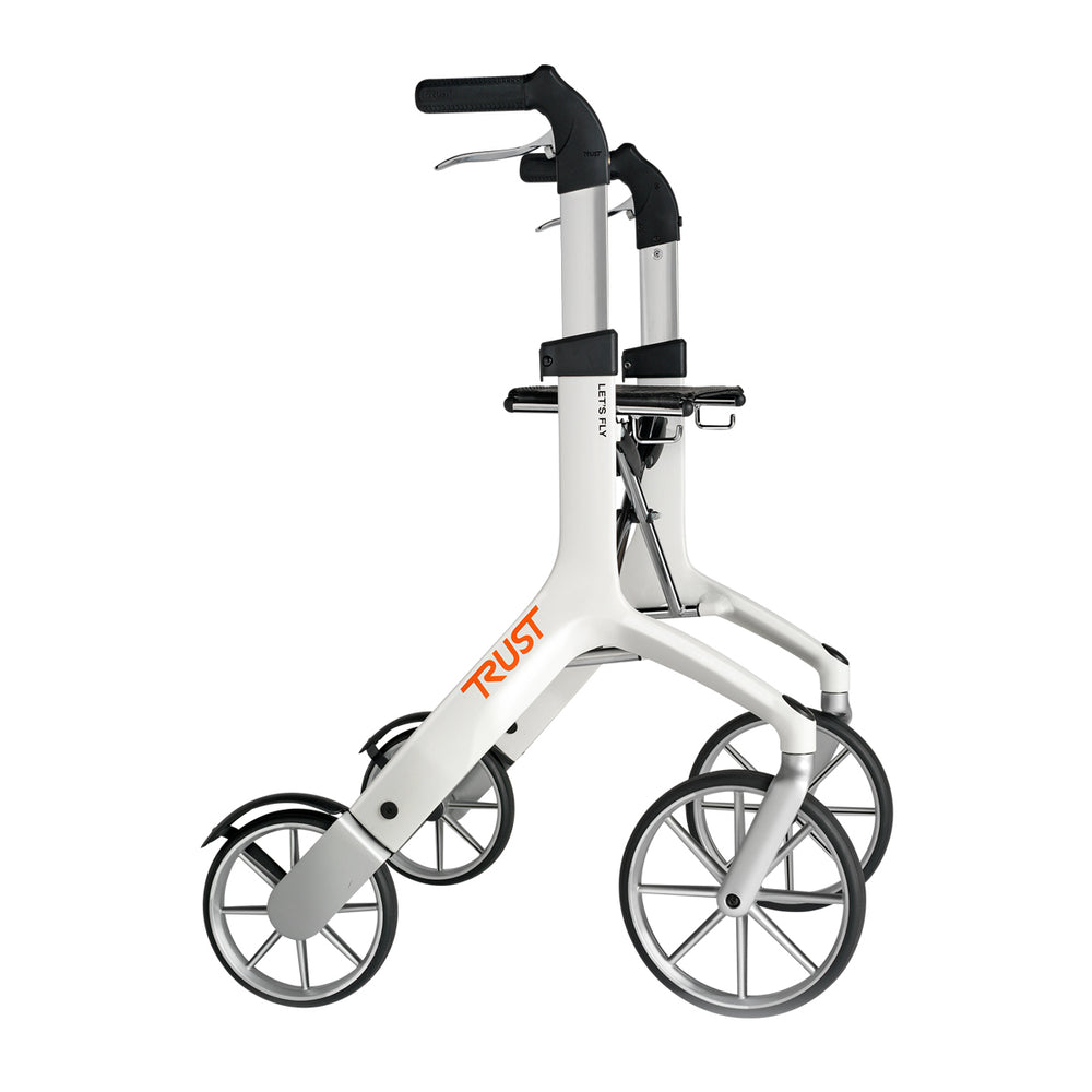 Let's Fly Mobility Rollator Wheelie Walker - White Main image