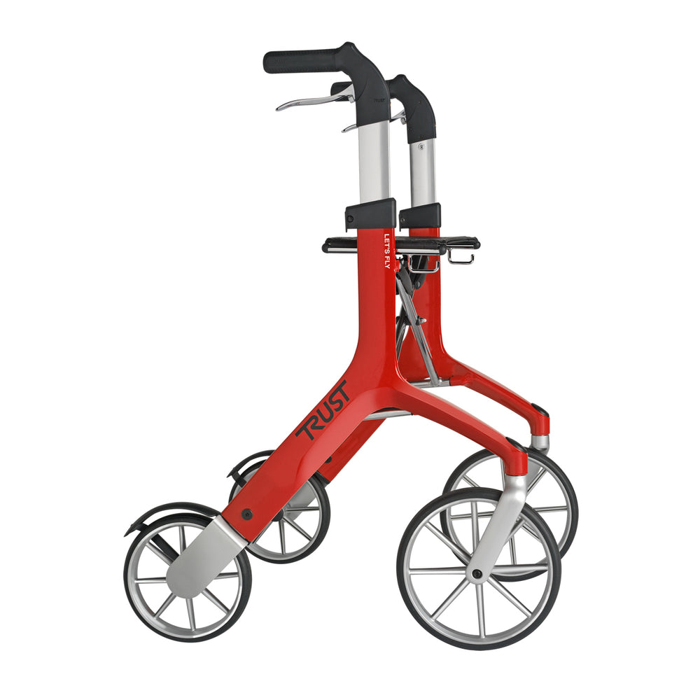 Let's Fly Mobility Rollator Wheelie Walker - Red Main image