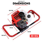 Post Hole Digger 72cc Earth Auger Fence Borer Garden Multiple Drills Bit
