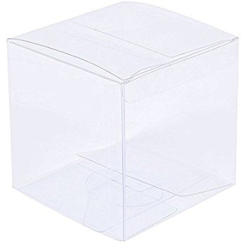 10 Piece Pack -PVC Clear See Through Plastic 15cm Square Cube Box - Large Bomboniere Product Exhibition Gift Main image