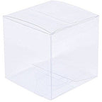 10 Piece Pack -PVC Clear See Through Plastic 15cm Square Cube Box - Large Bomboniere Product Exhibition Gift