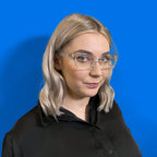 London Mole Icy Blue Blocker Glasses Transparent