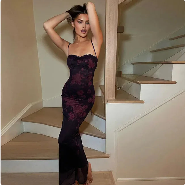 Women's Elegance Lace Slim Fit Sling Dress Main image