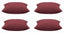 Pack of 4 Elements Deep Red Solid Base Colour Square Cushion Covers