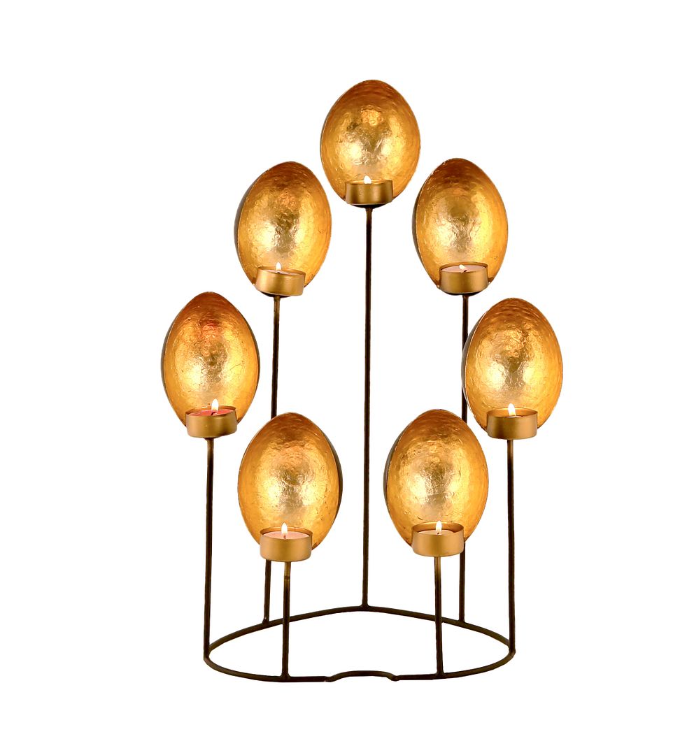 Shell Shape Tealight Black Gold Candle Holders Secondary image
