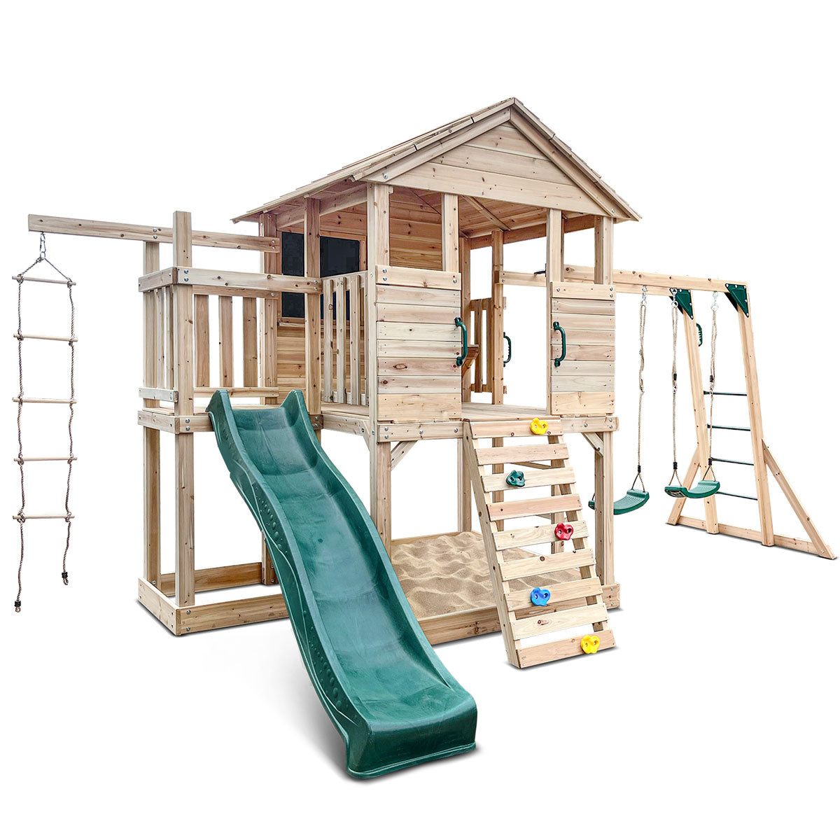 Lifespan Kids Kingston Cubby House with 2.2m Green Slide Main image