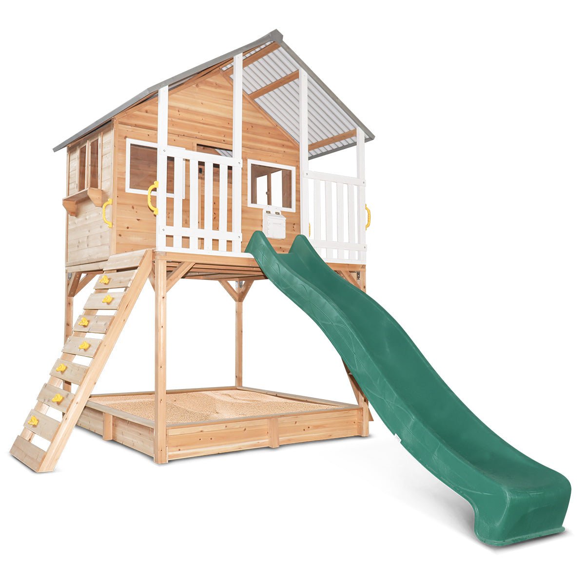 Lifespan Kids Winchester Cubby House with Elevation Platform and Green Slide Main image