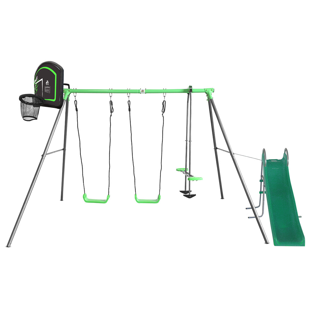 Lifespan Kids Hurley 2 Metal Swing Set with Slide & Hoop Main image