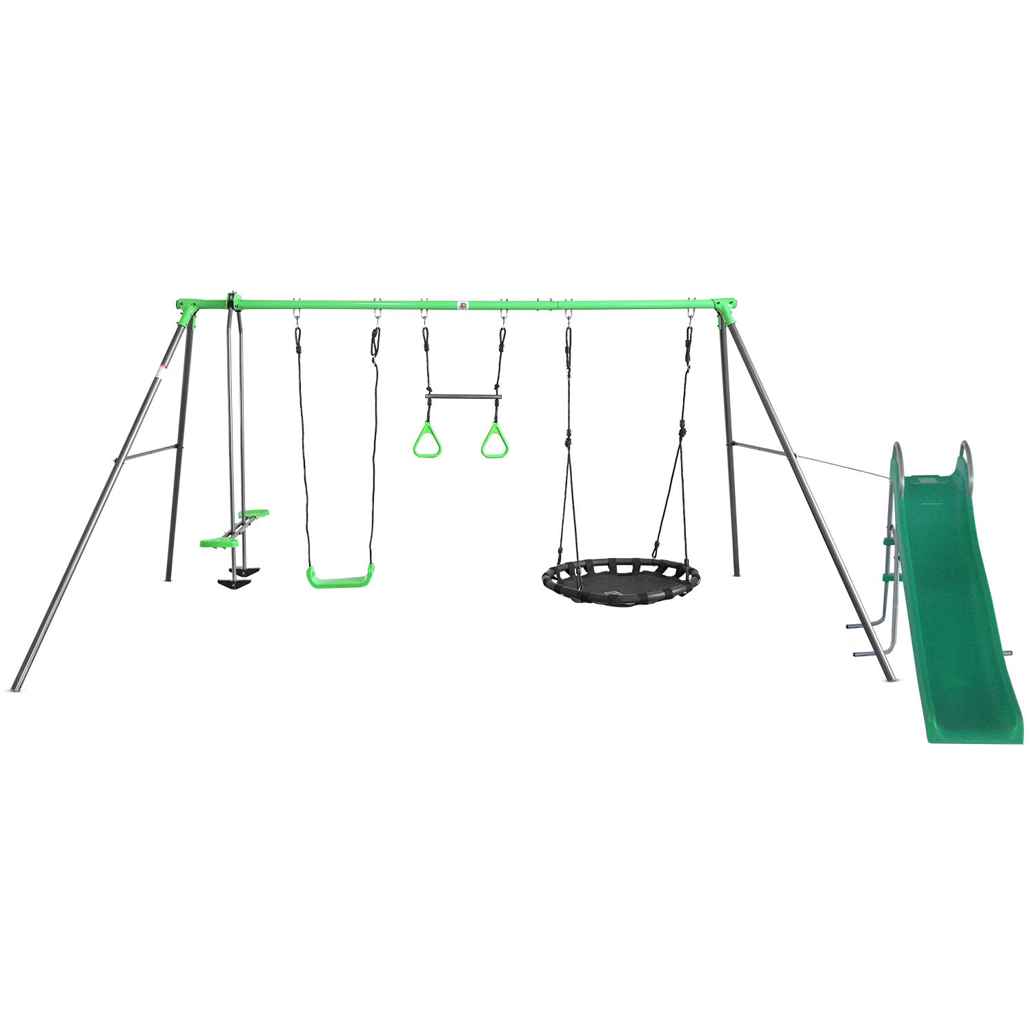 Lifespan Kids Lynx 4 Station Swing Set with Slippery Slide Main image