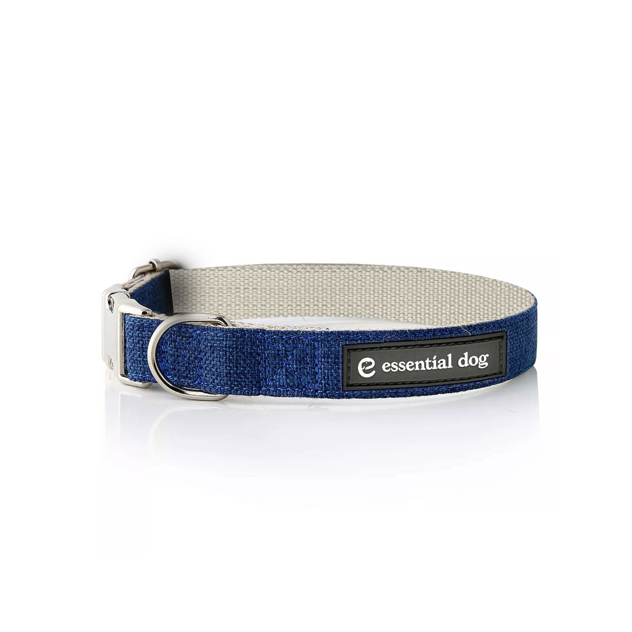 Natural Hemp & Cotton Dog Collar (Ink Blue) Main image