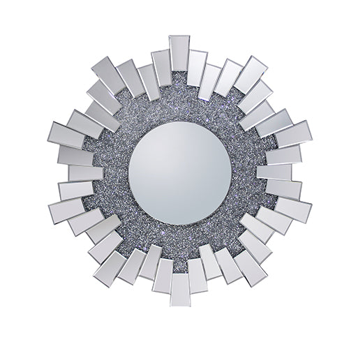 Wall Mirror Sparkling Crush Crystal MDF Silver And Grey MRR-06 Secondary image