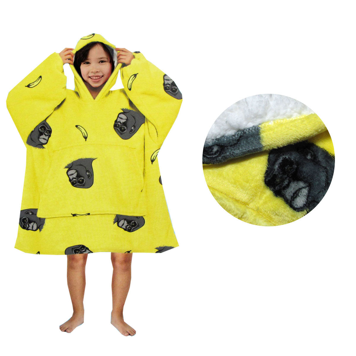 Blanket Hoodie with Sherpa Reverse Yellow King Kong Main image